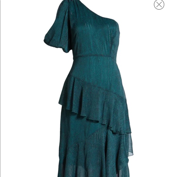 Nordstrom One-Shoulder Chiffon Midi Dress - Picture 6 of 11